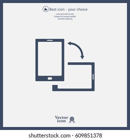 Rotate Smartphone or Cellular Phone or Tablet Icons in Vector