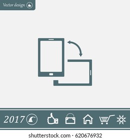 Rotate Smartphone or Cellular Phone or Tablet Icons in Vector