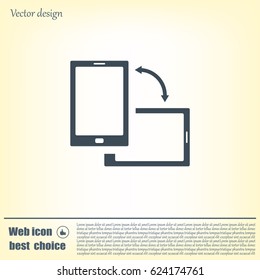 Rotate Smartphone or Cellular Phone or Tablet Icons in Vector