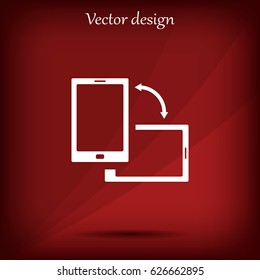 Rotate Smartphone or Cellular Phone or Tablet Icons in Vector