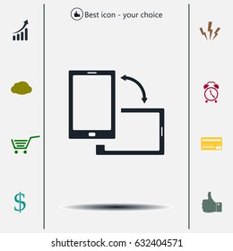 Rotate Smartphone or Cellular Phone or Tablet Icons in Vector