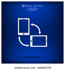 Rotate Smartphone or Cellular Phone or Tablet Icons in Vector