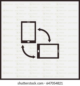 Rotate Smartphone or Cellular Phone or Tablet Icons in Vector