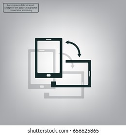 Rotate Smartphone or Cellular Phone or Tablet Icons in Vector