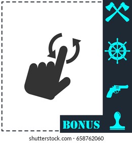 Rotate Smartphone or Cellular Phone or Tablet icon flat. Simple vector symbol and bonus icon