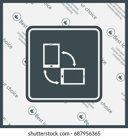 Rotate Smartphone or Cellular Phone or Tablet Icons in Vector