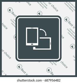 Rotate Smartphone or Cellular Phone or Tablet Icons in Vector