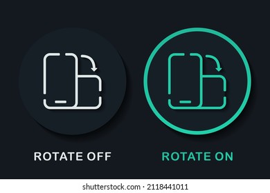 Rotate smartphone. Device rotation on off. Vector illustration