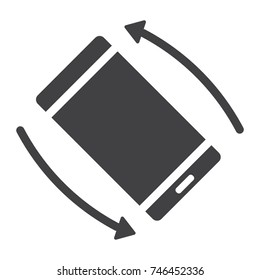 Rotate Smartphone glyph icon, web and mobile, screen rotate sign vector graphics, a solid pattern on a white background, eps 10.