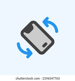 Rotate smartphone icon in flat style about user interface, use for website mobile app presentation