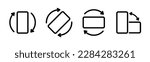 Rotate smartphone icon isolated. Mobile screen rotation. Horisontal or vertical rotation icons. Vector icons.