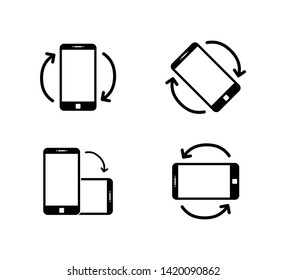 Rotate smartphone icon isolated. Mobile screen rotation. Horisontal or vertical rotation icons. EPS 10