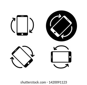 Rotate smartphone icon isolated. Mobile screen rotation. Horisontal or vertical rotation icons. EPS 10