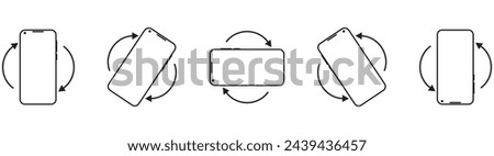 Rotate smartphone icon isolated. Mobile screen rotation. Horisontal or vertical rotation icons. Vector icons.