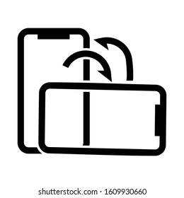 rotate smartphone icon isolated sign symbol vector illustration - high quality black style vector icons
