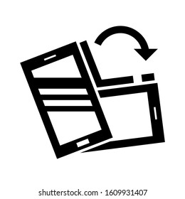 rotate smartphone icon isolated sign symbol vector illustration - high quality black style vector icons
