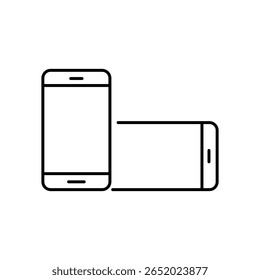 rotate smartphone icon isolated sign, vector flat black linear illustration for web and app..eps