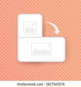 Rotate smartphone icon. Light theme. Harizontal phone. Vector EPS 10. Isolated on transparent background