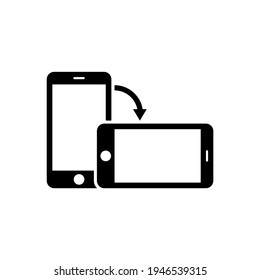 Rotate smartphone icon. Mobile screen rotation. Horisontal or vertical rotation Vector EPS 10