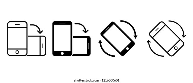 Rotate Smartphone Icon Set Modern Flat Stock Vector (Royalty Free ...