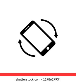 Rotate smartphone icon vector, device symbol. Simple, flat design for web or mobile app