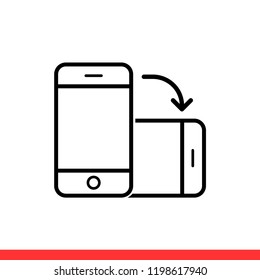 Rotate smartphone icon vector, device symbol. Simple, flat design for web or mobile app