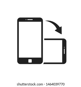 Rotate Smartphone Isolated Icon. Device Rotation Symbol. Mobile Screen Horizontal And Vertical Turn. EPS 10