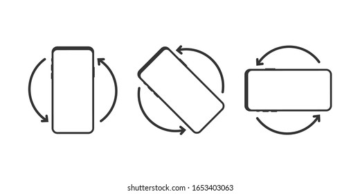 Rotate Smartphone Isolated Icon. Device Rotation Symbol. Turn Your Device.