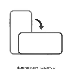 Rotate Smartphone Isolated Icon. Device Rotation Symbol. Turn Your Device.