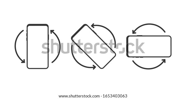 スマートフォンの回転アイコン デバイスの回転記号 デバイスの電源を入れます のベクター画像素材 ロイヤリティフリー