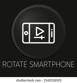 Rotate smartphone minimal vector line icon on 3D button isolated on black background. Premium Vector.
