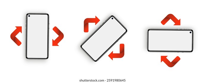 Rotate smartphone. Rotate Mobile phone. Device rotation symbol. Vector