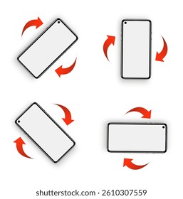 Rotate smartphone. Rotate Mobile phone. Device rotation symbol. Vector illustration