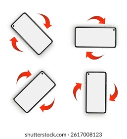 Rotate smartphone. Rotate Mobile phone. Device rotation symbol. Vector