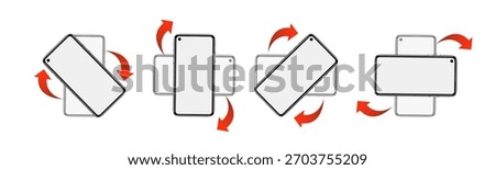 Rotate smartphone. Rotate Mobile phone. Device rotation symbol. Vector