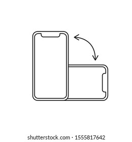 Rotate Smartphone. Phone that rotates with the arrow to show.