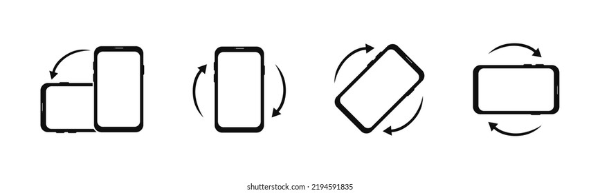 Rotate Smartphone Rotation Symbol Mobile Phone Stock Vector (Royalty ...