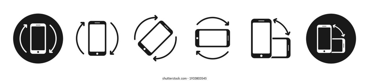 Rotar iconos de juego de smartphones en vector
