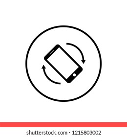 Rotate smartphone vector icon, device symbol. Simple, flat design for web or mobile app