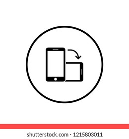 Rotate smartphone vector icon, device symbol. Simple, flat design for web or mobile app