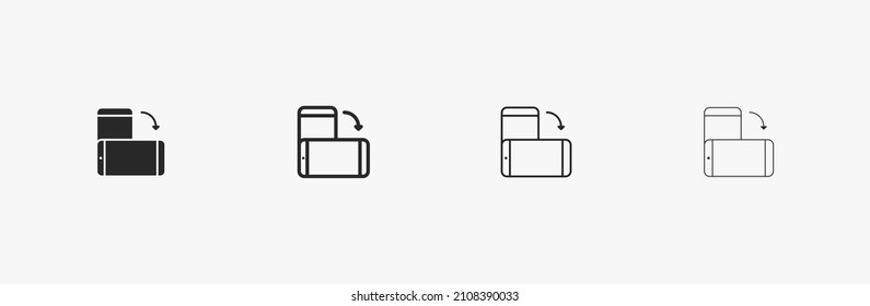 Rotate smartphone vector icon. Linear simple design element for web and UI design