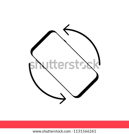 Rotate smartphone vector icon, rotation phone symbol. Simple, flat design for web or mobile app