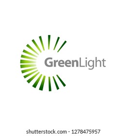 Rotate splash green light logo concept design template idea