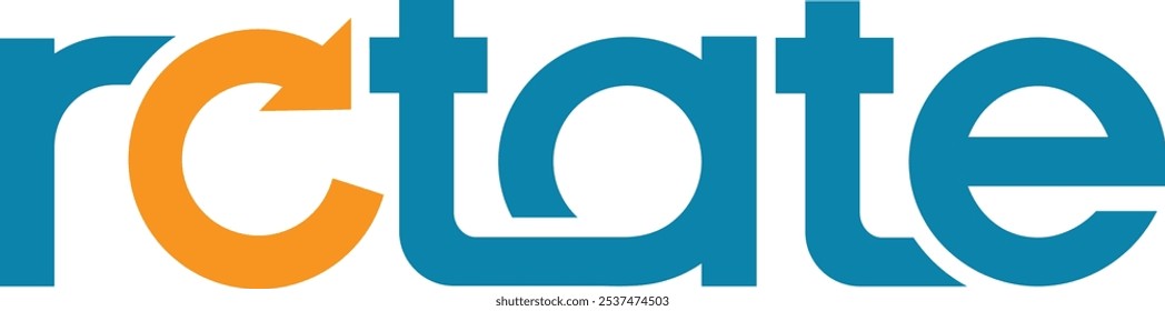 Rotate text logo design, text based logo, vector template logo, rotate logo