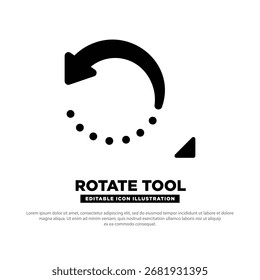 Rotate tool icon vector design. tool for design. Design element. Rotate tool silhouette. Design tool icon vector illustration