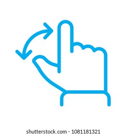 Rotate touch gesture line vector icon. Symbol from set Icons for your interface. Isolated on white background