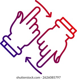 Rotate Two Hands Line vector Icon Design