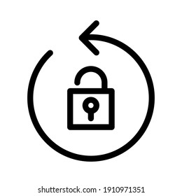Rotate, unlock icon vector image. Can also be used for arrows and signs. Suitable for use on web apps, mobile apps and print media.