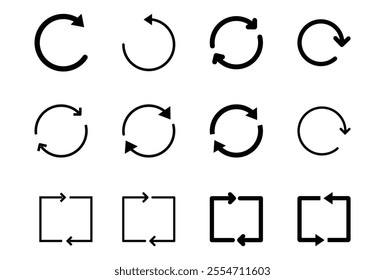 Rotate vector arrow icon Refresh Icons circle icons set refresh vector image