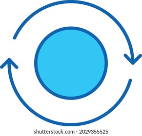 Rotate Vector Blue Tone Icon Design
